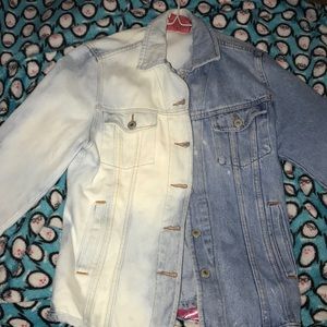 Half bleached jean coat